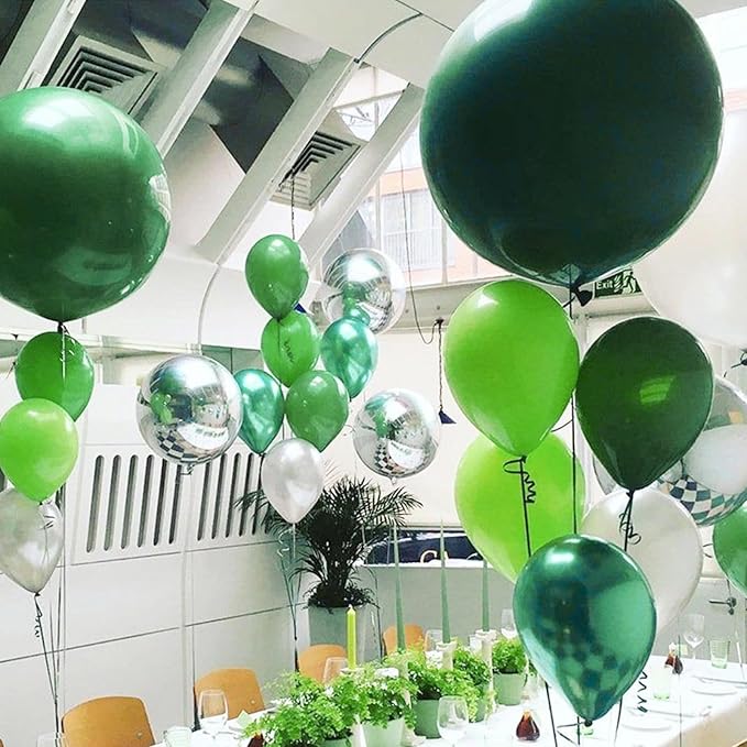 PartyWoo Dark Green Balloons 20pcs Emerald Hunter Forest Green Color | 18 Inch - Image 5