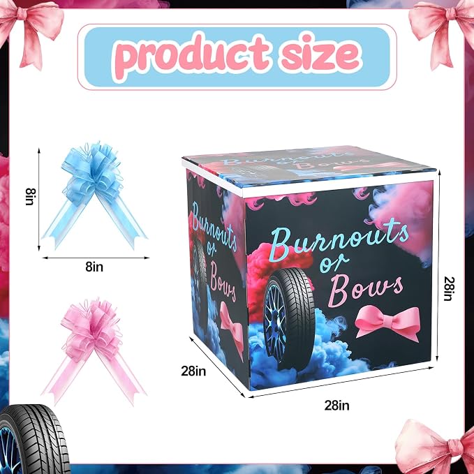 AmazingSpark 28in Giant Gender Reveal Gift Box - Image 2