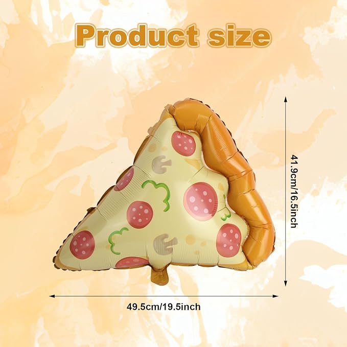 3pcs Pizza Slice Balloons, Self-Sealing Aluminum Foil Party Decorations - Image 2