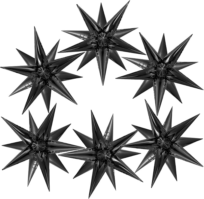 72 Pcs Star Balloons Foil Explosion Balloons Magic 12 Point Star Cone Balloon by Unknown