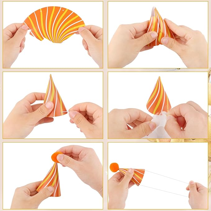 10 Pcs Mini Birthday Hats for Stuffed Animals Cone Tiny Party Hats - Image 3