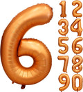 40 inch Orange Number 6 Balloon 6th Birthday Party Decorations | Giant Foil by Yeodong
