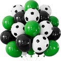 Soccer Balloons, Birthday Party Decor | Green and Black Soccer Printed Latex by Haolongfa