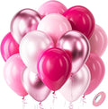 Bezente Pink Balloons Set 60pcs 12 inch | Metallic Pearl Pink, Hot & Pastel by Bezente