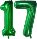 Number 17 Dark Green Balloons 40 Inch Giant Green 17 Numer Foil Helium Balloons by LHOAVWE