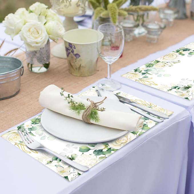 Paper Placemats Disposable 50 Pack Floral Placemat Disposable Place Mats 16 x - Image 6
