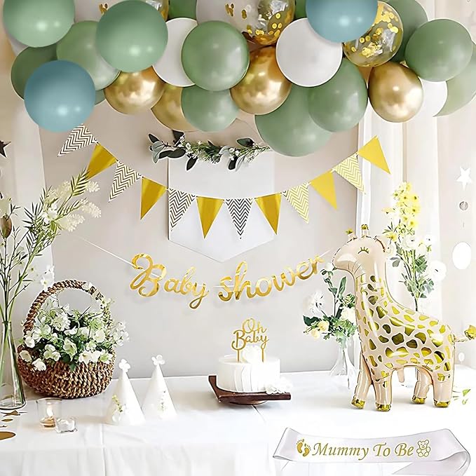Dusty Green Blue Balloon Arch Kit - Image 6