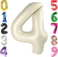 40 Inch Cream Number 4 Balloon Birthday Party Decorations by Hadoife