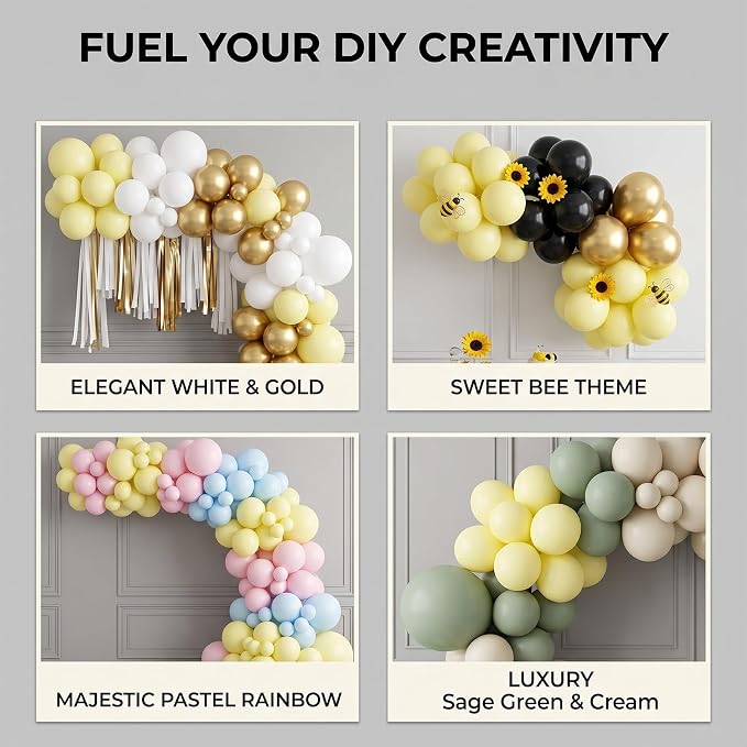 40pcs Pastel Yellow Balloons 12 Inch, Matte Light Lemon Yellow Balloons | Latex - Image 4