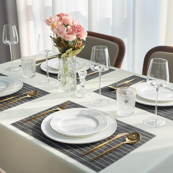 Placemats Set of 8 Vinyl/Plastic Woven Place Mats - Image 6