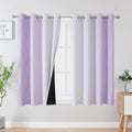 Lilac and Greyish White Blackout Curtains 54 Inch Length, Light Blocking by ESTELARTEXTILER