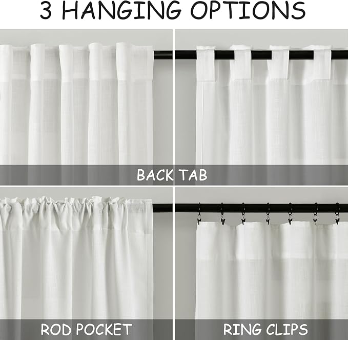 Natural Linen 102 Inch Long Curtains - Image 3