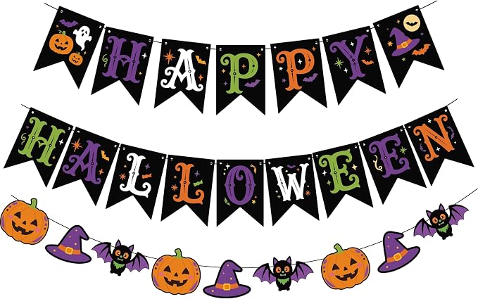 Halloween Banner Spooky Horror Bunting Garland Party Decorations by Jenlion