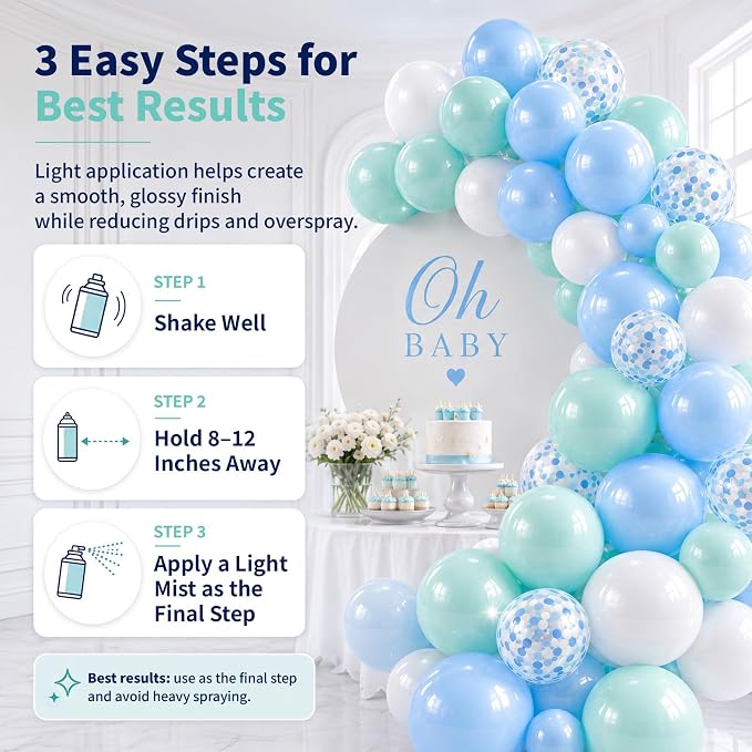 Balloon Shine Spray for Parties：15 oz Odorless Finish Balloons | Instant - Image 7
