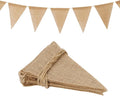 LaRibbons 15 Pcs Triangle Burlap Banner Flags, 20.5 ft Long | Burlap Pennant by LaRibbons