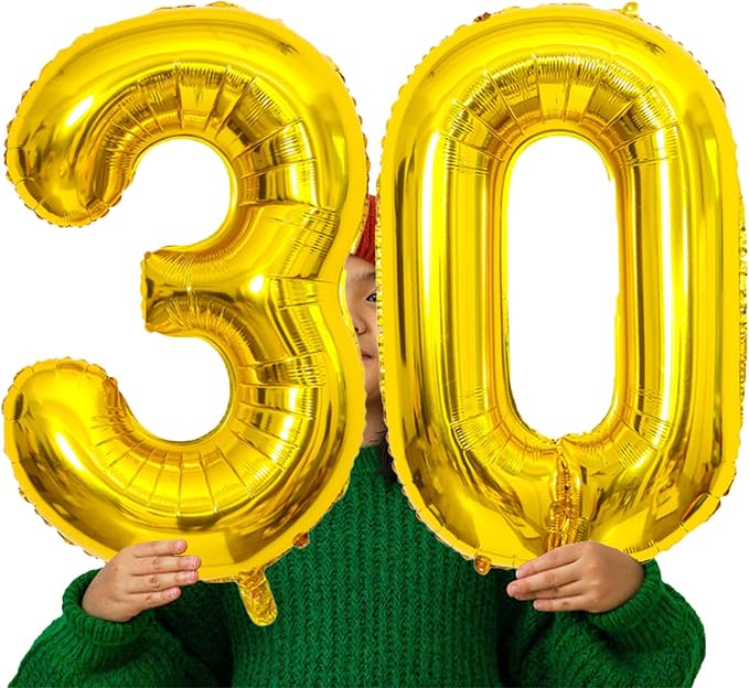 Gold Number Balloons Birthday Balloons - Image 4