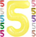 5 Balloon Numbers Birthday Decorations, 40In Yellow Balloons by Mluchee
