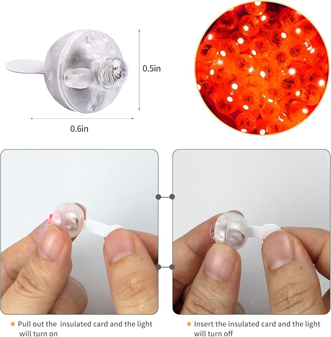 100pcs Red LED Balloon Light, Mini Led Lights Small Round Led Ball Lamp - Image 3