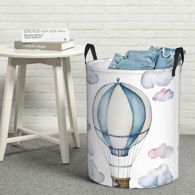Hot Air Balloon Round Laundry Hamper Storage Basket Toys Clothes Organizer Bin - Image 6
