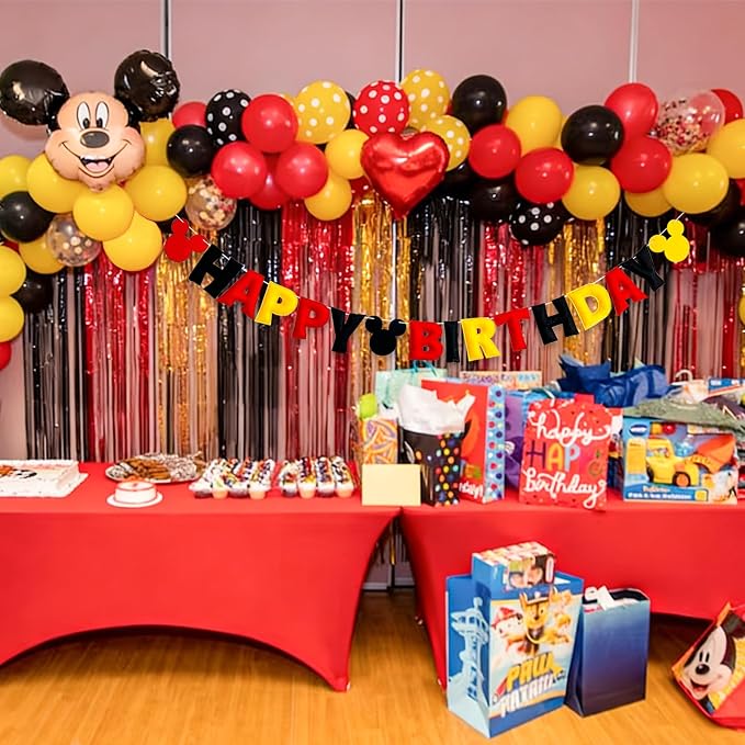 Pre-Strung 3D Felt Cartoon Mouse Happy Birthday Banner - Image 7