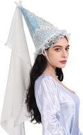 Medieval Cone Hat with Veil Renaissance Hennin Headdress Halloween LARP Costume by Koalswm