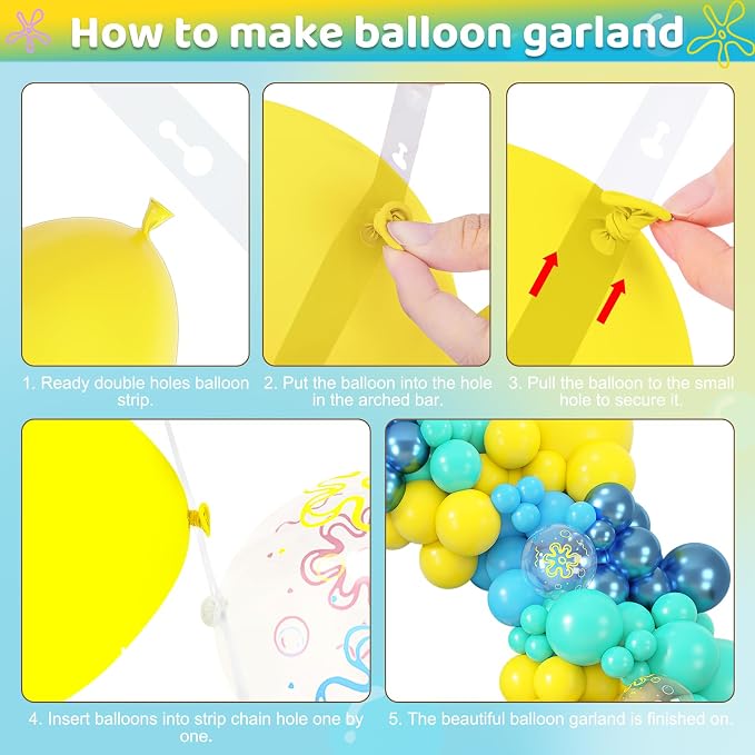 Amandir 153pcs Blue and Yellow Balloons Arch Garland Kit Different Sizes | 18 - Image 4
