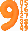 40 IN Orange Birthday Number 9 Balloon Fluorescent Orange Foil Balloon | by YOIOZAIZAI