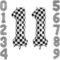 40" Checkered Number 11 Balloon by TNCDJKPA