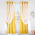 PONY DANCE Blackout Curtains, 52 W by 84 L, Lemon Yellow, 2 Pieces | Curtains by PONYDANCE