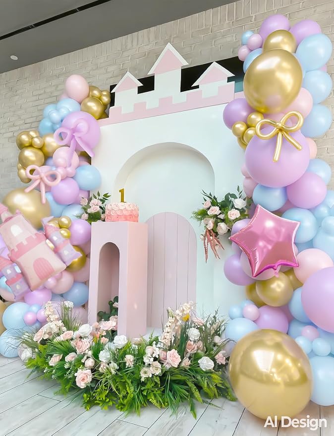 Princess Balloon Garland Arch Kit, Crown Star Foil, - Image 6