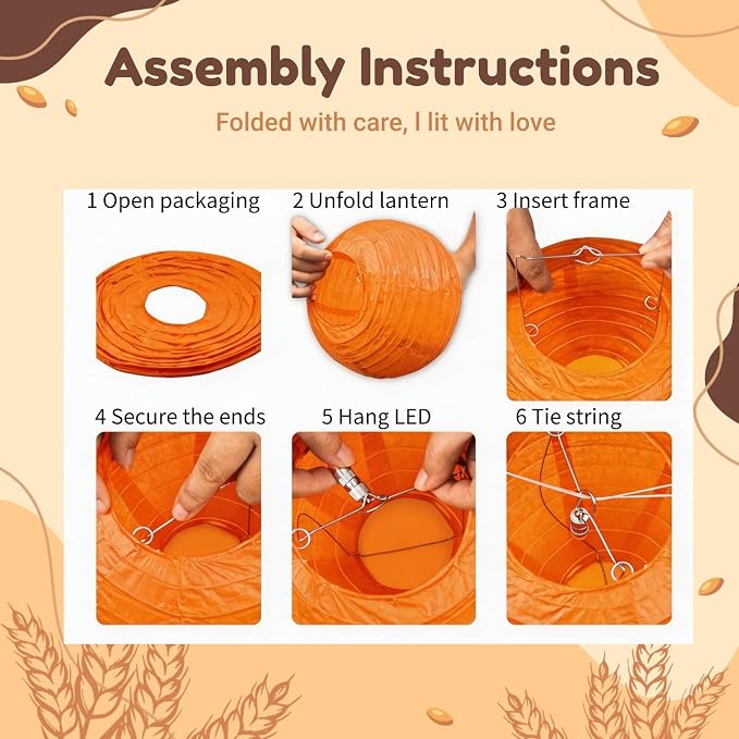 Orange Chinese Paper Lanterns - Image 7