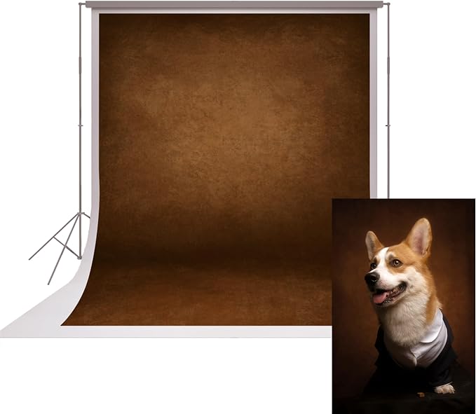 UrcTepics 6x8ft Brown Vintage Backdrop. Portraits and Headshots Cloth Backdrop by UrcTepics
