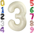 40 Inch Cream Number 3 Balloon Birthday Party Decorations by Hadoife