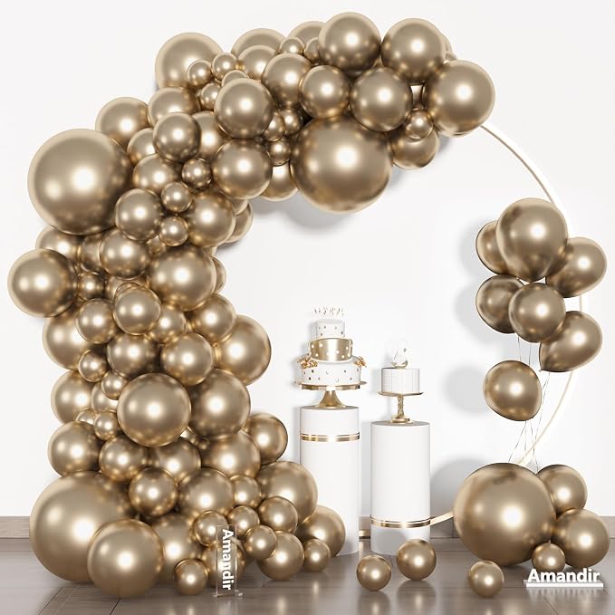 Amandir 153pcs Metallic Gold Balloons Arch Garland Kit Different Sizes | 18 12 - Image 2