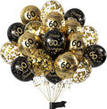 Black Gold 60th Birthday Balloons Pack of 15 Men Women Happy 60th Birthday by Hongplus
