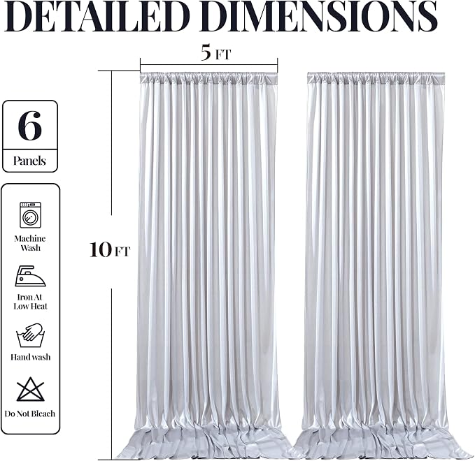 30x10ft Silver Glitter Backdrop Curtain - Image 9