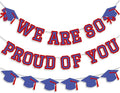 We Are So Proud Of You Banner Graduation Party Decorations Congrats Grad Cap by Unknown