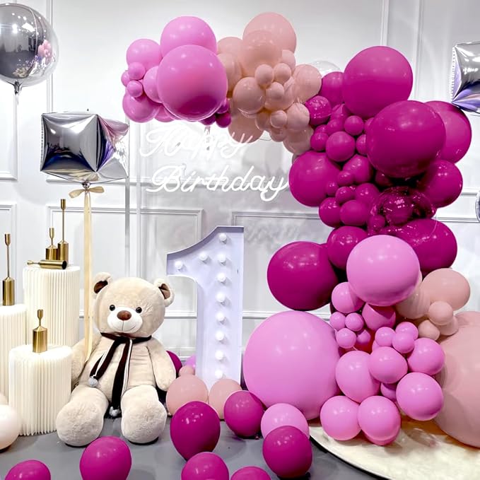 Red Purple Pink Balloon Garland Arch Kit - Image 3
