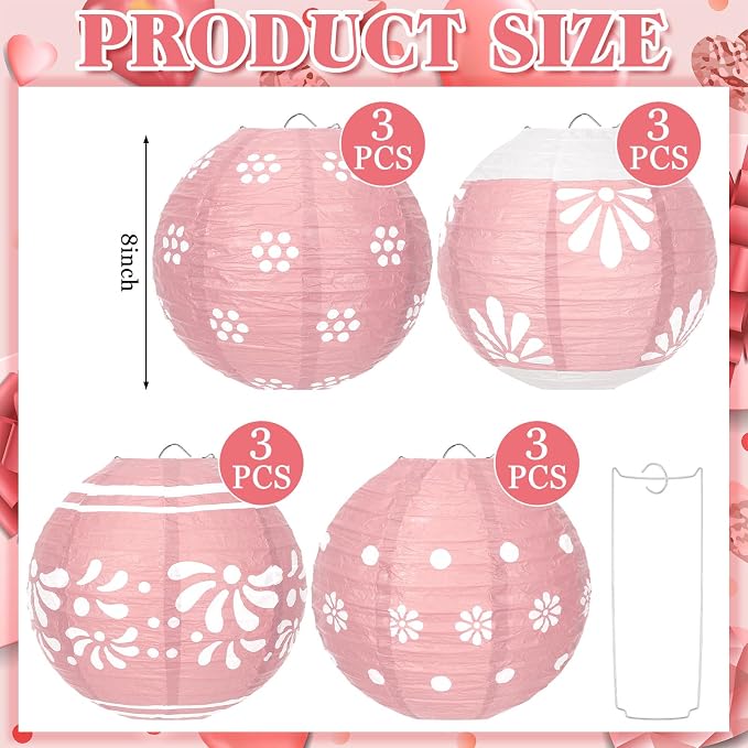 Baquler 12 Pcs Cielito Lindo Hanging Lanterns Party Decorations, 8 Inch Round - Image 2