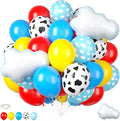 Red Yellow Blue Balloons, 12 Inch Light Blue Cloud Cow Print Latex Balloons by FunHot