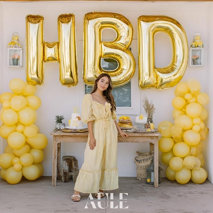 AULE 40 Inch Gold Z Balloon Letter Foil A-Z Birthday Big Alphabet | Birthday - Image 4