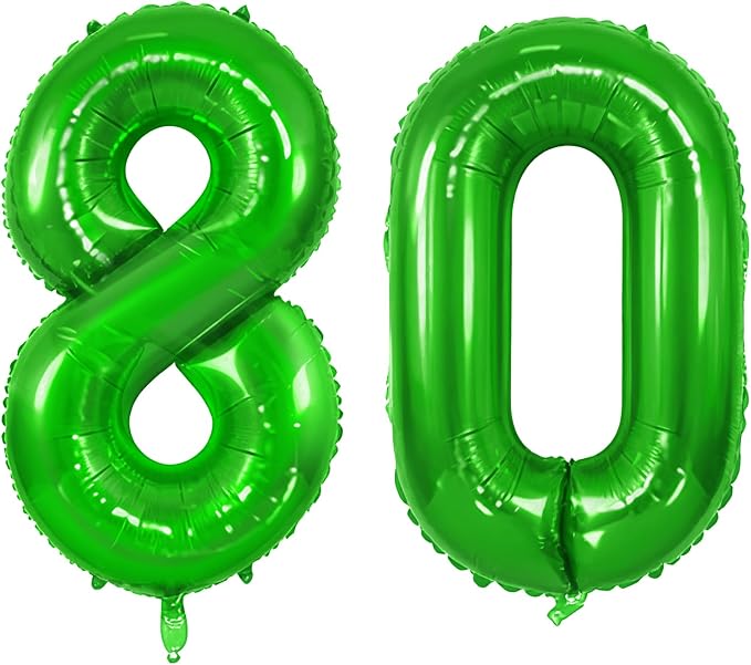 Number 80 Balloons for 80th Birthday Party Decorations, 0-100 Large No.80 by Joycard