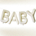 40 Inch Beige BABY Balloons, Large Cream White Letters BABY Balloons Foil Mylar by Lovoir