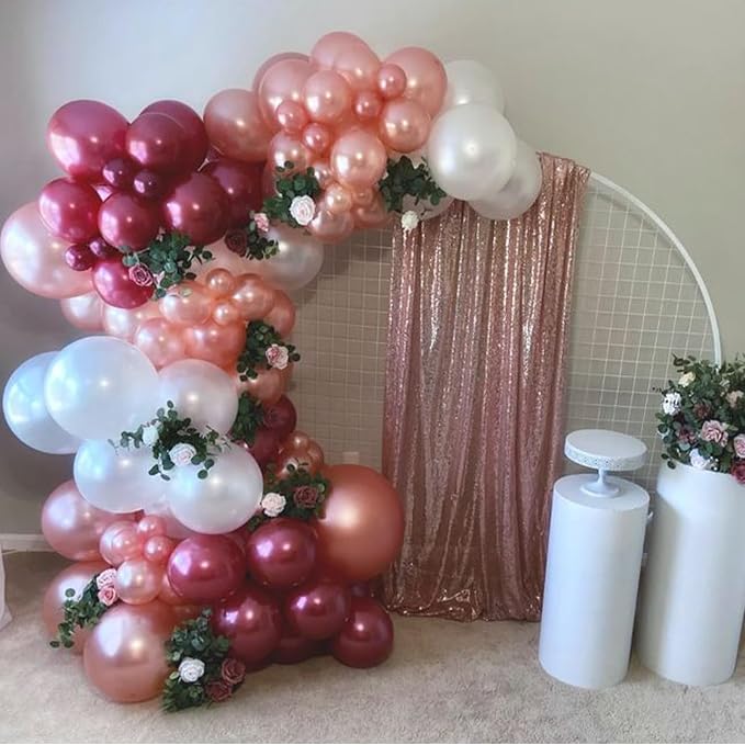Burgundy Rose Gold Balloon - Image 6