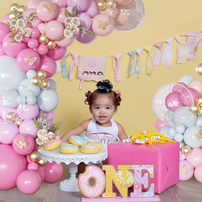 Light Pink and Blue Balloon Arch Kit, Princess Gold Pink Rose Orange Balloon - Image 4