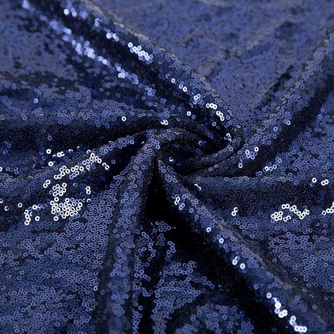 JYFLZQ Navy Blue Sequin Backdrop Curtains 6ft x 8ft 1 Panel Glitter Photo Booth - Image 4