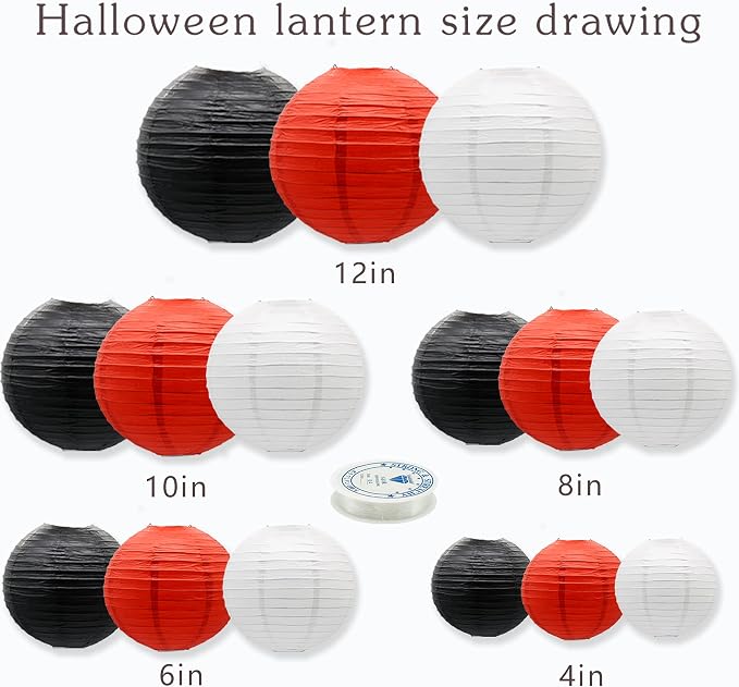 15 Pcs Round Paper Lanterns, casino and pirate theme birthdays, baby showers - Image 2