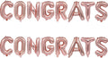 2 Set 16Pcs Rose Gold Congrats Letter Balloons 16in Balloon Foil Letter by Fezava