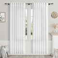 White Semi Sheer Linen Curtains 79 Inch Length by Nanspring