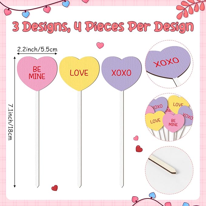 TICIAGA Colorful Heart Double-Sided Decorative Pick - Image 2